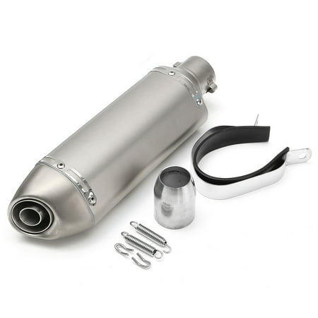 GP Motorcycle Exhaust Muffler Pipe 38-51mm with Mesh Grid Stainless Steel 340mm